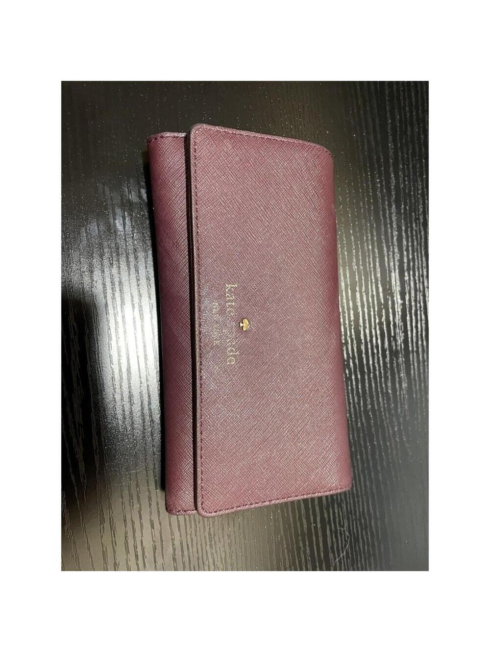 Kate Spade burgundy wallet three fold - medium size - lots of compartmemnts
